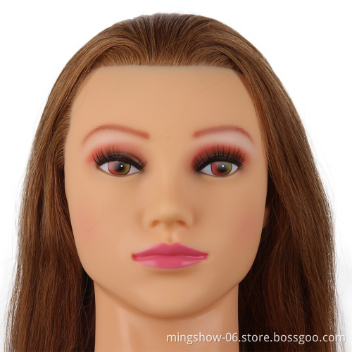 Advanced hairdressing practiced mannequin training doll head with hair with clamp